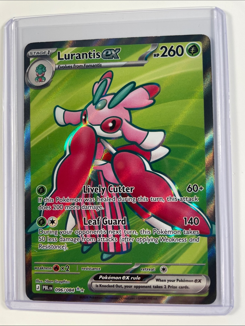 Pokemon Lurantis ex Card - Pink & Green Holo